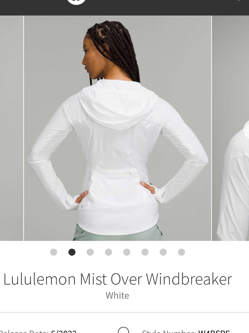 🔥lululemon White Mist packable Hooded Lightweight windbreaker! LIKE NEW! Size 8 - Picture 2 of 11